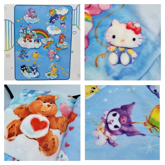 Sanrio Other - Hello Kitty & Care Bears Plush Throw Blanket NEW #1790 & 1791